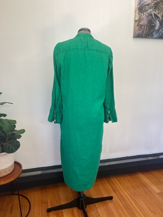 Zara Green Linen Tunic Dress - Picture 7 of 11